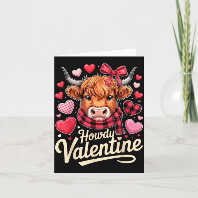 Howdy Valentine Cow Love Outfit For Couples And Af Kort (Framsida)