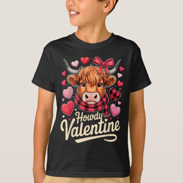 Howdy Valentine Cow Love Outfit For Couples And Af T Shirt (Framsida)