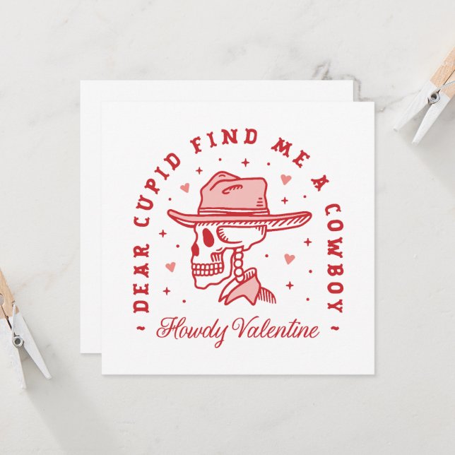 Howdy Valentine cupid hittar mig en cowboygalentin (Fram/Back In Situ)