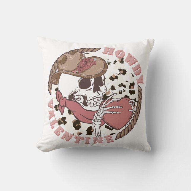 Howdy Valentine Skeleton Kudde (Framsida)