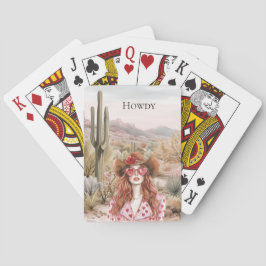Howdy Western Cowgirl i Rosa Sunglasses Casinokort