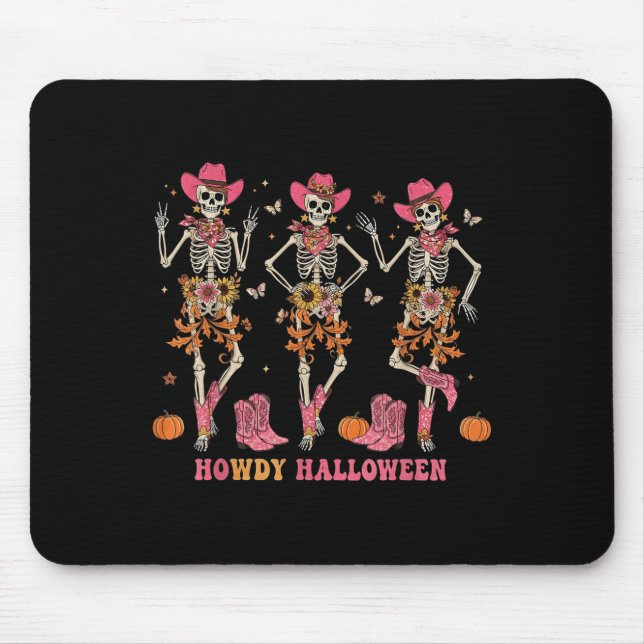 Howdy Western Skeleton Cowgirls Dancing Halloween  Musmatta (Framsidan)