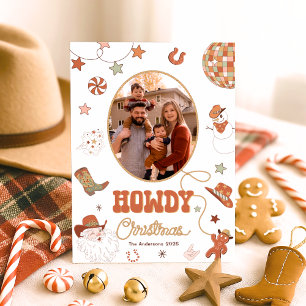 Howdy Westernt julfoto Helg Vykort