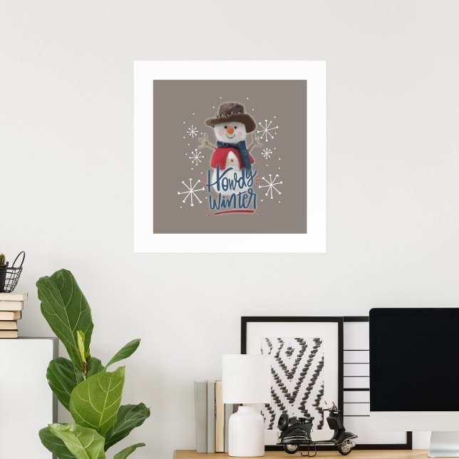 Howdy Winter Cowboy Snögubbe Poster (Skapare uppladdad)