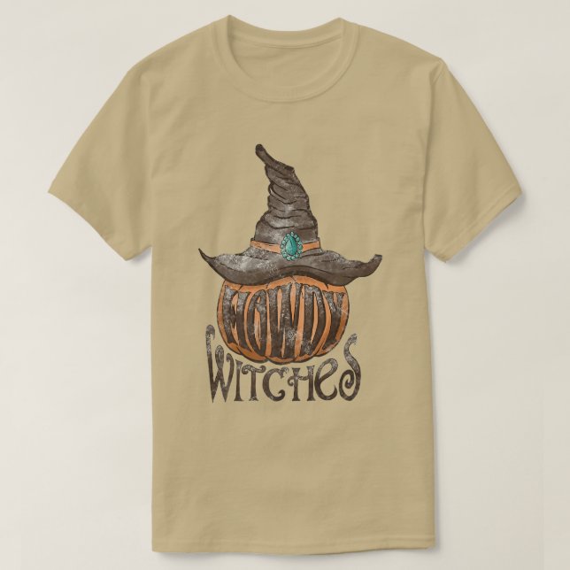 Howdy Witch Howdy Pumpkin Cowboy Hat Western Fall  T Shirt (Design framsida)