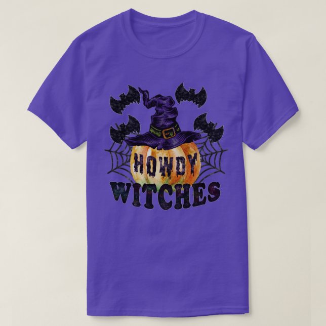 Howdy Witches Happy halloween Fladdermus Pumpkin W T Shirt (Design framsida)
