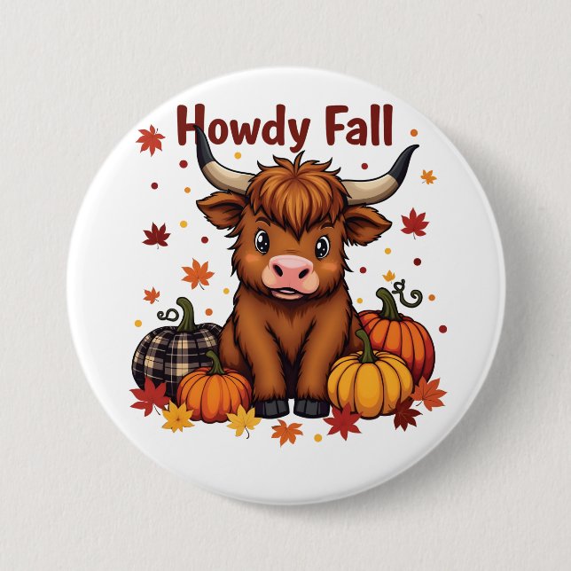 Howdy Y'all Fall Autumn Moo Cow Dairy Pumpkin Knapp (Framsida)