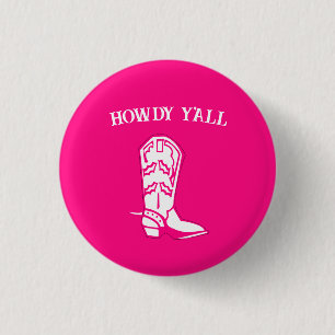Howdy Y'all Shock rosa Cowboy Cowgirl Boot Knapp