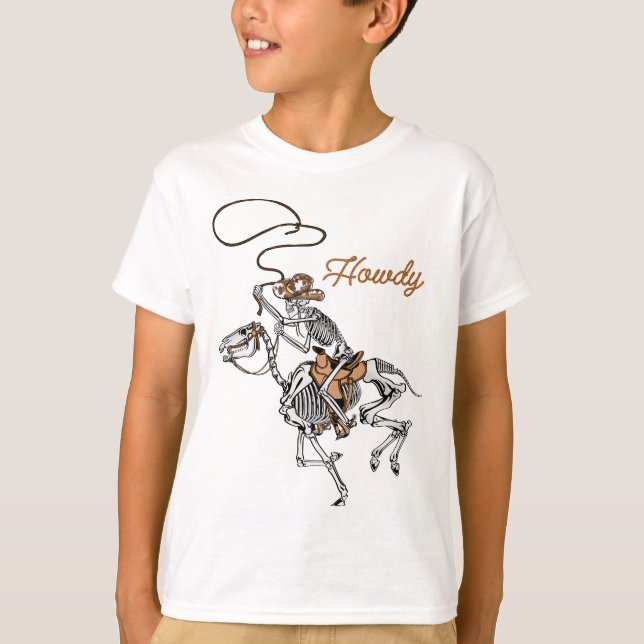 howdy Y'all Texas Cowboy T Shirt (Framsida)