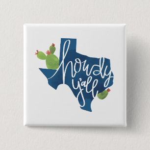 Howdy Y'all Texas Texan Blue Bonnet Cactus Knapp