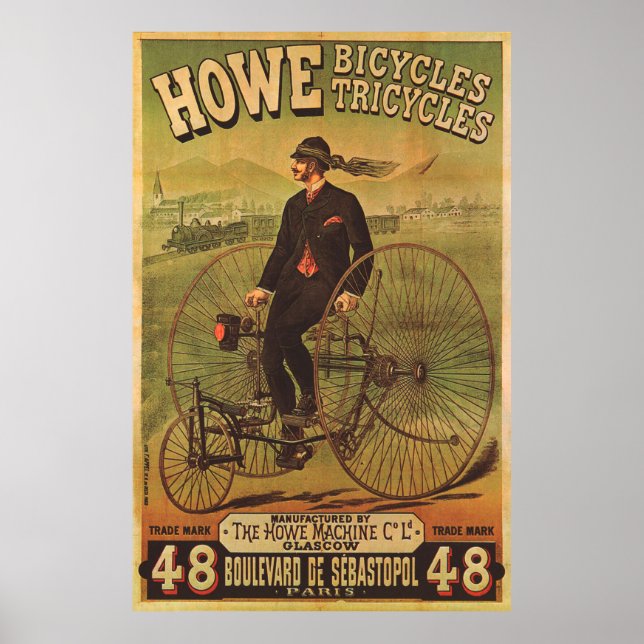 Howe Bicycles Vintage Poster (Framsidan)