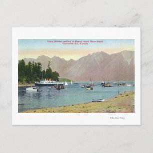 Howe Ljud View of Union Steamer at Bowen Island Vykort