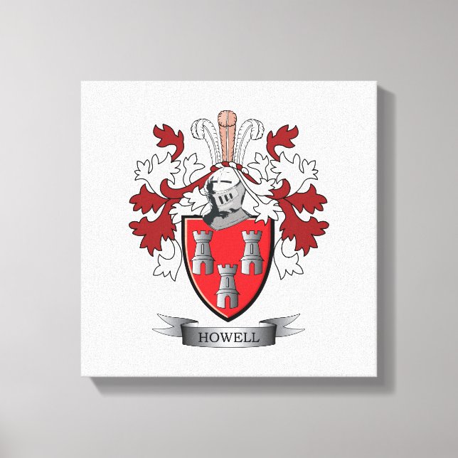 Howell Family Crest Jackar om Arm Canvastryck (Framsida)