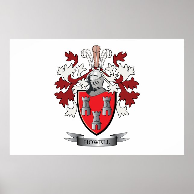 Howell Family Crest Jackar om Arm Poster (Framsidan)