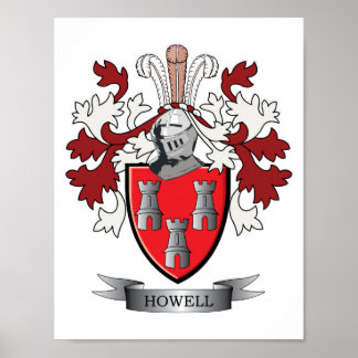 Howell Family Crest Jackar om Arm Poster