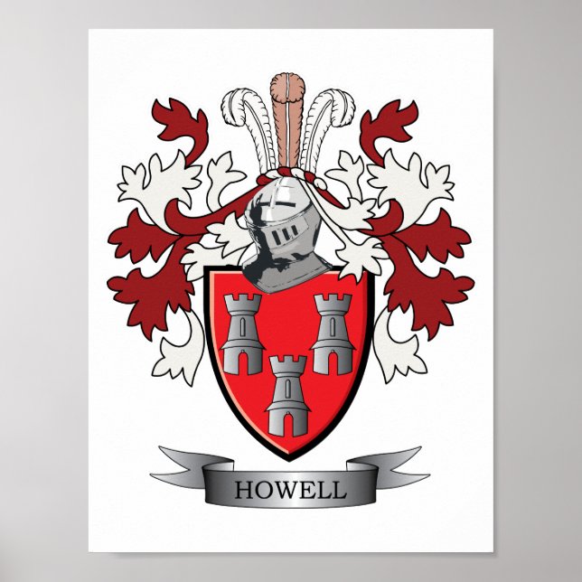 Howell Family Crest Jackar om Arm Poster (Framsidan)