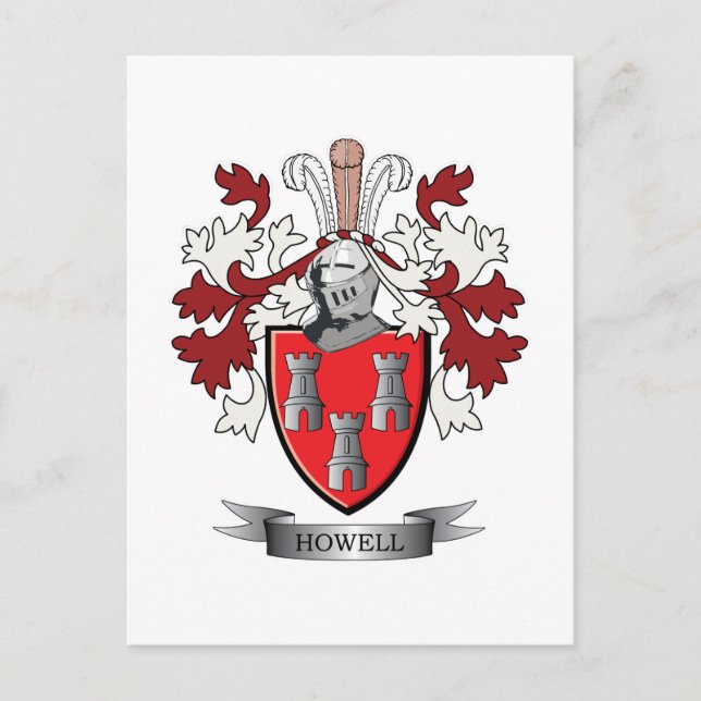 Howell Family Crest Jackar om Arm Vykort (Framsida)