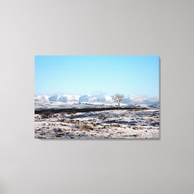 Howgill Fells Englands vinterkort för Helgdag Canvastryck (Framsida)