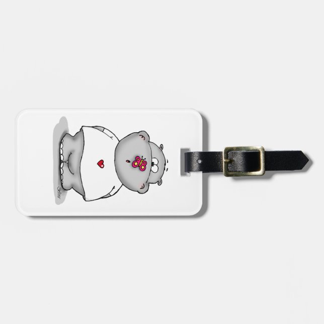 Howie lite flodhästen - flodhäst bagagebricka (Horisontell Framsida)