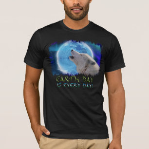 Howitt Arktis Varg och Aurora Earth Day Art-Shirt Tröja