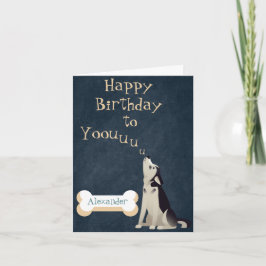 Howitt Husky Puppy Birthday Card redigerbart Kort