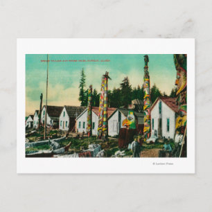 Howkan, Alaska Indian Village and Totems Vykort