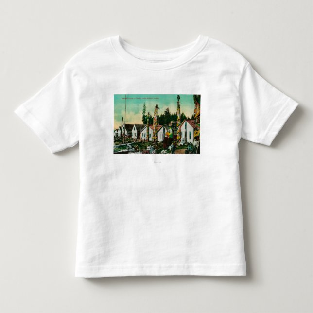 Howkan, Alaska indisk by och Totems Tee Shirt (Framsida)