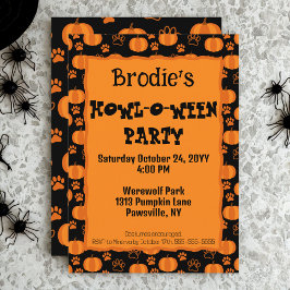 Howl-O-Ween Dog Party Halloween Invitation Inbjudningar