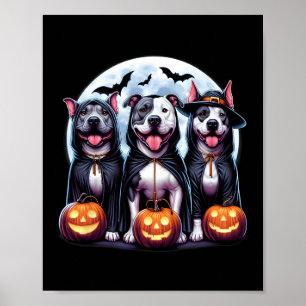 Howl-o-ween Halloween Pitbull Hund Pumpkin Ghost T Poster