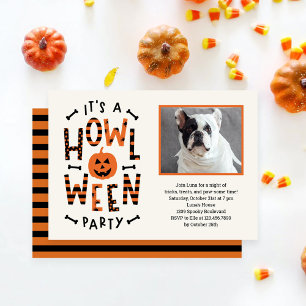 Howl-O-Ween-inbjudan till Halloween fest i Hund Kort