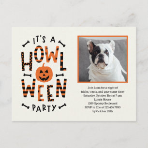 Howl-O-Ween-vykort för inbjudan till Halloween fes