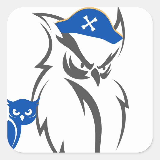 Howl och Pirat Fyrkantigt Klistermärke (Framsida)