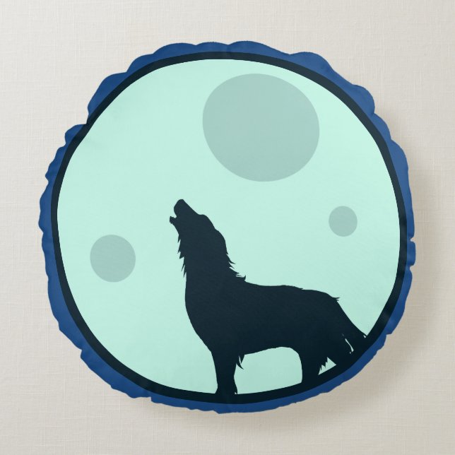 Howl till Måne Rund Kudde (Framsidan)