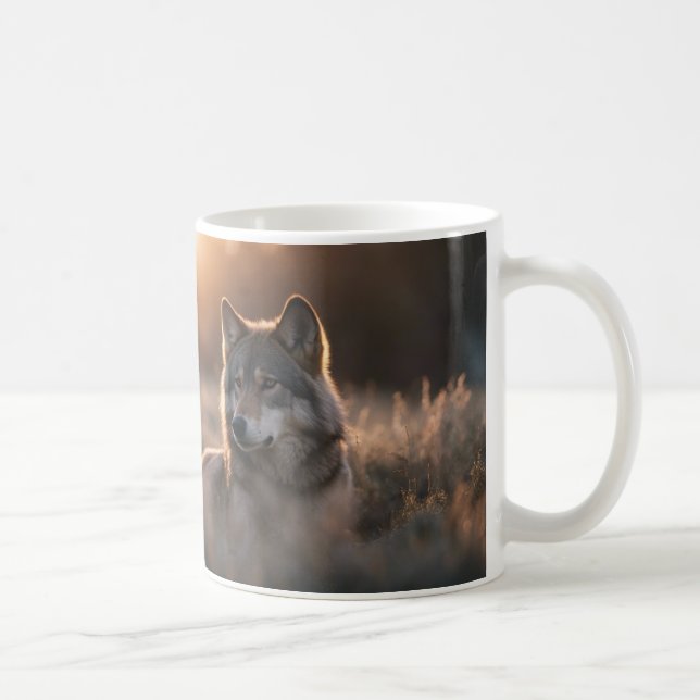 Howl vid gryningen med två Varger Sunrise Mugg (Höger)