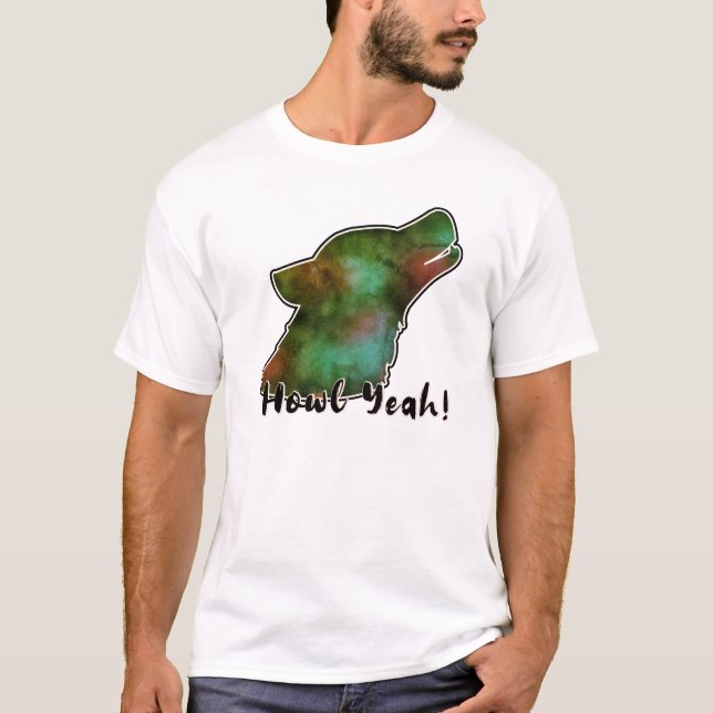 Howl Yeah! Rymdgalax Varg Siluett T-Shirt (Framsida)