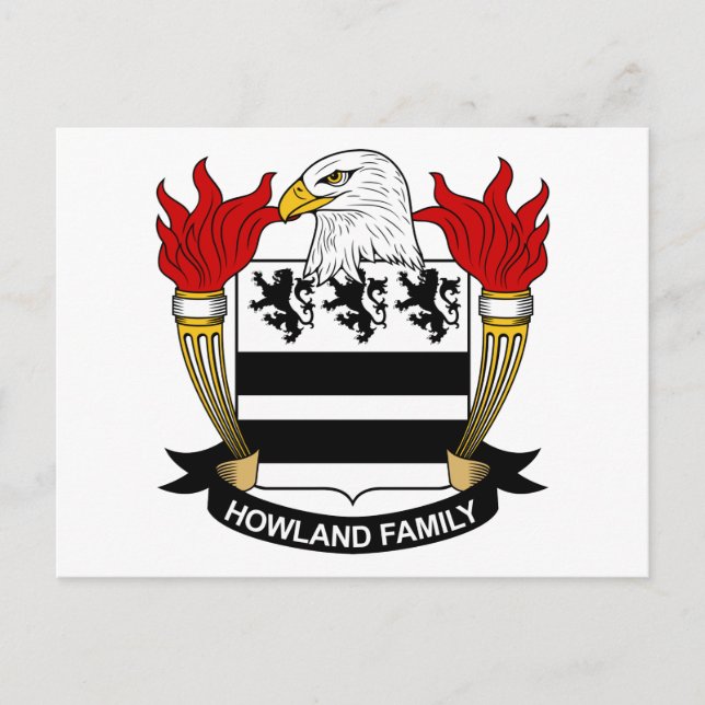Howland Family Crest Vykort (Framsida)