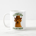 Howldy Partner Cute Cowboy Puppy  Kaffemugg<br><div class="desc">Say "Howldy Partner!" with this adorable design featuring a cute lab puppy rocking a cowboy hat! With Floppy ears, big puppy eyes, and western flair, this little wrangler is ready to steal hearts on the wild frontier. Perfect for dog lovers, cowboy fans, or anyone who can't resist a pup in...</div>