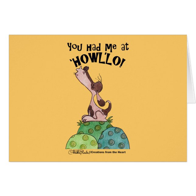 Howler Hund Hälsningskort (Framsidan Horizontal)