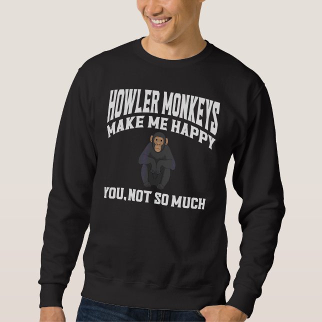 Howler Monkey Kläder  Bästa  Apor  Design Lång Ärmad Tröja (Framsida)