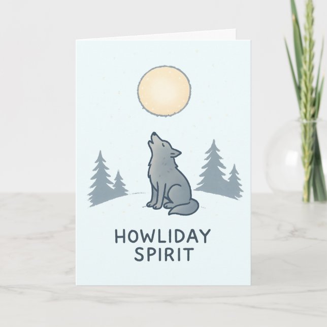 Howliday Spirit - Funny Christmas Card Helgkort (Framsida)