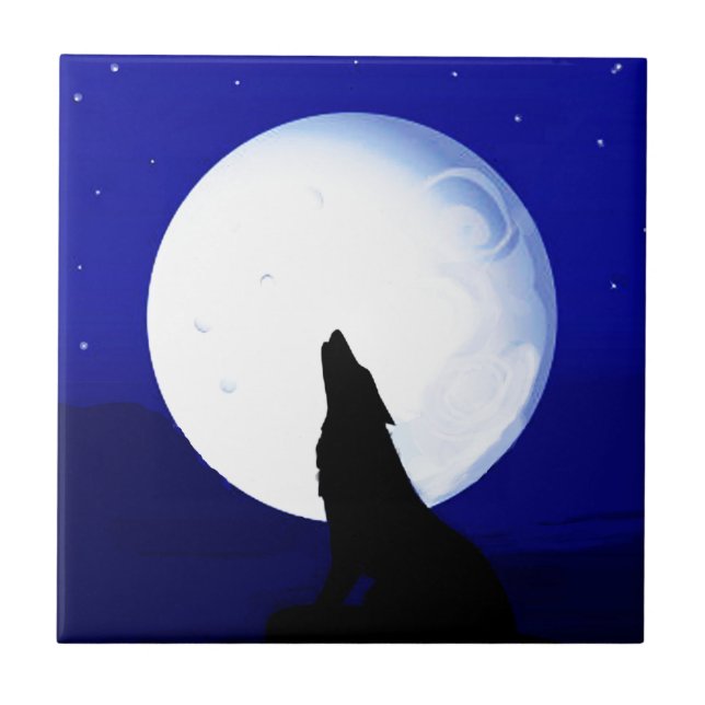 Howlin Coyote - Tucson Arizona Kakelplatta (Framsidan)