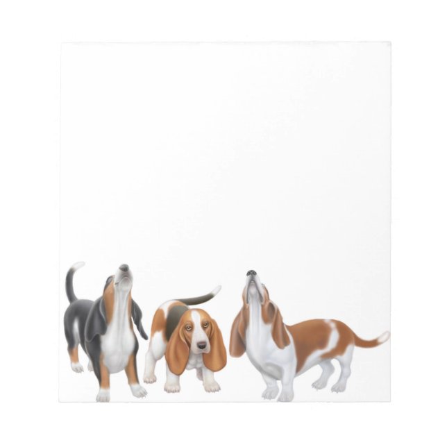 Howling Basset Hound Hundar Anteckningsblock (Framsida)