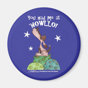 Howling Basset Hound Nght Magnet