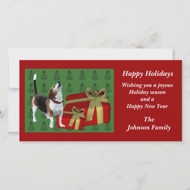Howling Beagle Animal julkort Helgdag Card (Framsida)