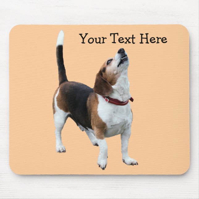Howling Beagle Cute Hund Mousepad Musmatta (Framsidan)