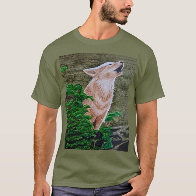 Howling Coyote   T Shirt (Framsida)