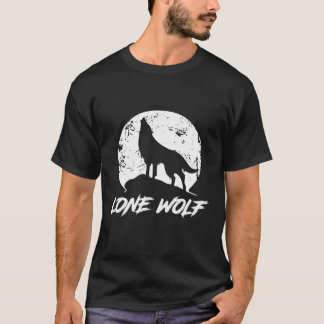Howling ensam Varg på Måne T-Shirt för manar och W