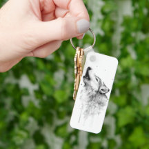 Howling Grått-Varg i Stil vid vattenfärgsfärgning