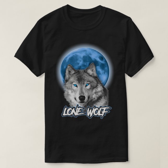Howling Lone Wolf On Moon Animal Funny Wolves Love T Shirt (Design framsida)