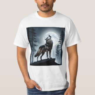 Howling Moon Wolf T Shirt